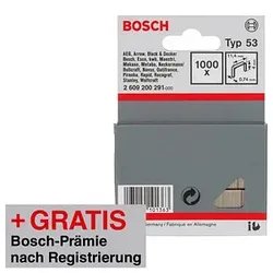 AKTION: 1.000 BOSCH Tackerklammern Typ 53 4 mm mit Prämie nach Registrierung