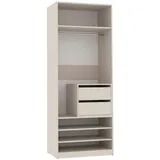 marmex möbel TRES Garderobenschrank 80x51x206cm Beige/Grau