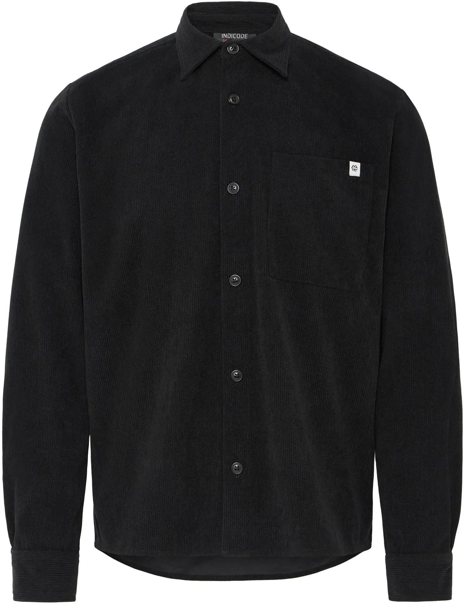 Langarmhemd INDICODE "Langarmhemd IDMotoril", Herren, Gr. L, N-Gr, schwarz, Obermaterial: 100% Polyester PES., Hemden Langarmhemd