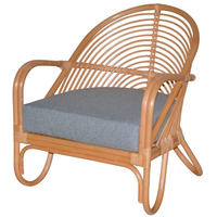 Rattansessel Honigfarben mit Kissen Armlehnsessel Relaxsessel Rattan Lounge