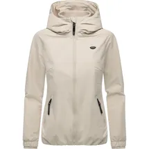 Ragwear Wasserdichte und atmungsaktive Damen Übergangsjacke leichte kurze Funktionsjacke mit Kapuze Dizzie Tech YOUMODO Bone025 Gr. XXL (44), bone, Obermaterial: 100% Polyester.