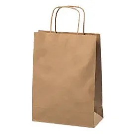 Papiertüte Gewundener Griff 180 x 80 x 240 mm 3,5 L Braun 300 Stück