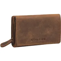 STILORD 'Bloom' Echt Leder Portemonnaie mit Reißverschluss Moderne Kleine Geldbörse Damen Leder Mini Brieftasche RFID Geldbeutel Münzfach Portmonee Frauen mit Geschenkbox, Farbe:mittel - braun