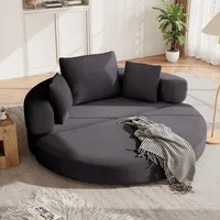 FAVSH Boneless Couch, Modulares Sofa Ovales Sofa Bed mit Kissen, Vollkomprimiertes Ecksofa mit Rückenlehne mit Cordstoff-Bezug, Compressed Sofa, Ohne Montage, für Wohnzimmer/Schlafzimmer (Schwarz)