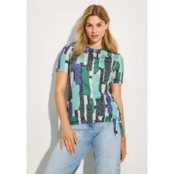 Print-Shirt, mit All-Over Print, Gr. XS (36), fir green, , 44614458-XS