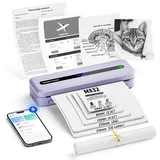 Itari Bluetooth Mobiler Drucker, Thermodrucker A4 Kleiner Drucker- Neues Upgrade 300DPI Drucker Klein für Handy, Tragbarer Drucker für Unterwegs Unterstützt Mehreren Größen Thermopapier