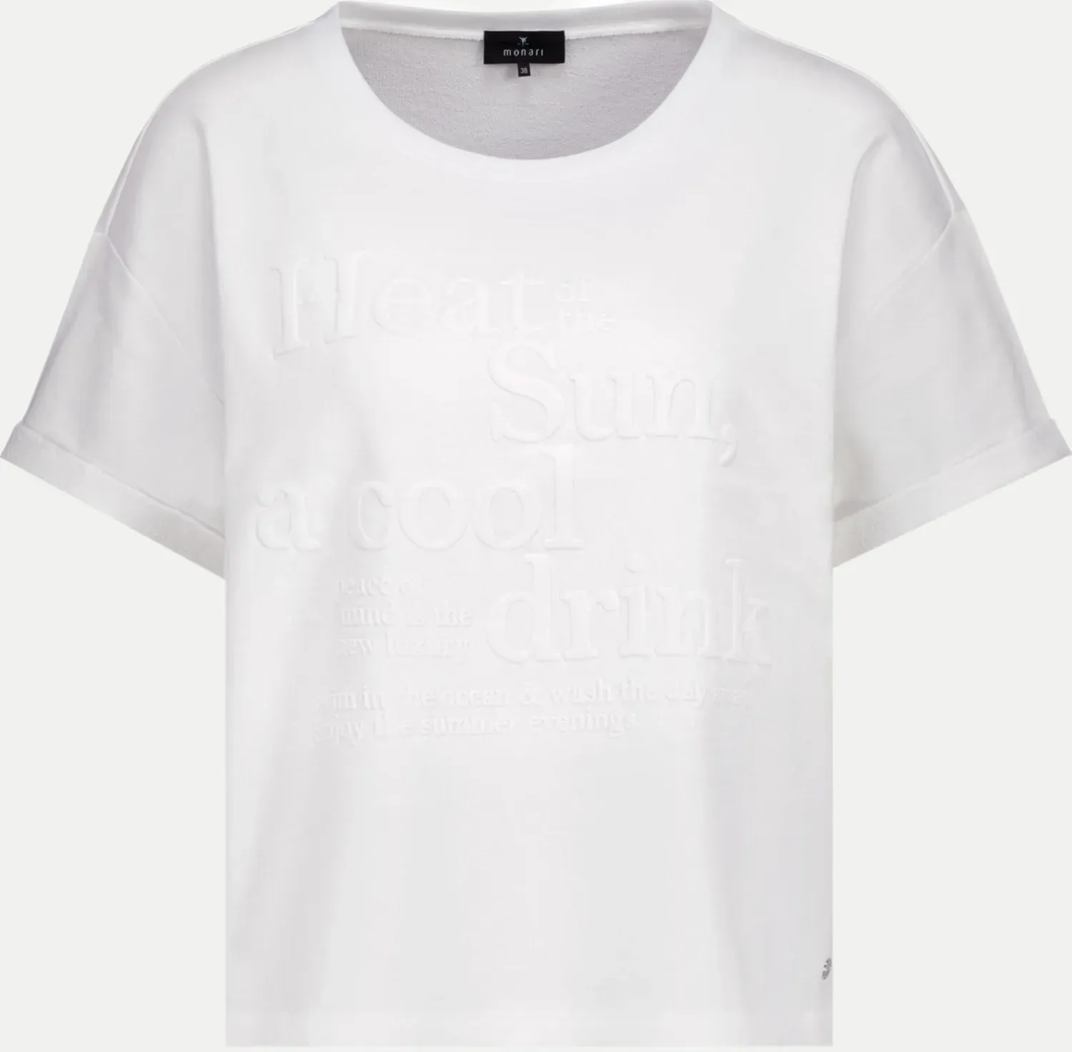 Kurzarm-Sweatshirt mit Schriftzug Weiß 38