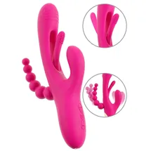 Sweet Smile Rabbitvibrator „Triple Vibe With Flicking Tongue“ mit Anal-Stimulator, pink