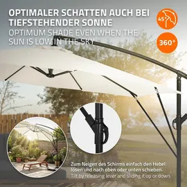 ML-Design Ampelschirm Ø 300 cm Beige