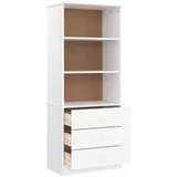 vidaXL Bücherregal mit Schubladen ALTA 60 x 35 x 142 cm Weiß