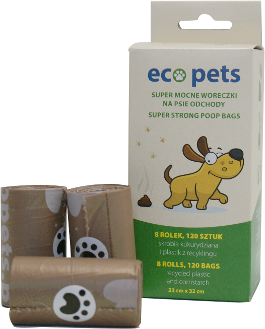 Eco Pets Bio-Kotsäcke 120 Stück ( 8x15 Stück ) (Rabatt für Stammkunden 3%)