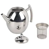 Teekanne Glas, Teekrug Edelstahl Teekanne Mit Siebeinsatz, Teekanne Edelstahl, Teapot Mit Filter Aus Poliertem, Wasser Kochen Café Tee Kanne Für Zuhause Hotel Restaurant (Edelstahl)