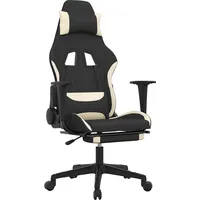 vidaXL Gaming-Stuhl mit Massage & Fußstütze Schwarz und Creme PC / PS3