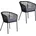 Gartenstuhl Lounge Stuhl 2er Set Gartensessel 56 x 76 x 56 cm schwarz