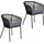 Estexo Gartenstuhl Lounge Stuhl 2er Set Gartensessel 56 x 76 x 56 cm schwarz
