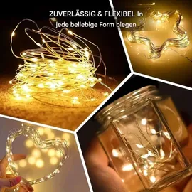 Montegoni LED Lichterkette Kupferdraht 2 m Warmweiß