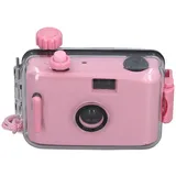 Einwegkamera Filmkamera 35 Mm, Retro-Filmkamera für den Einmaligen Gebrauch mit 28-mm-F/9-Objektiv, wasserdichte, Wiederverwendbare, Leichte Vintage-Kamera für Kinder (Hell-Pink)