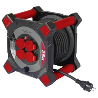 Sygonix SY-10236123 Kabeltrommel 25m Schwarz Schutzkontakt-Stecker