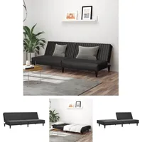 The Living Store Schlafsofa 2-sitzer Schwarz Kunstleder -  Sofas