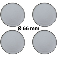 4 x Ø 66 mm Polymere Aufkleber / Silber-Optik / Nabenkappen, Felgendeckel