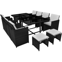 vidaXL Polyrattan Set 33-tlg. schwarz