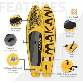 ECD Germany SUP Board Makani 320 x 80 x 15 cm gelb