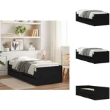 Bettgestell mit Schubladen Schwarz 100x200 cm - Bettesrahmen - Doppelbett - Holzbettrahmen - Schrankbett - Boxspringbett