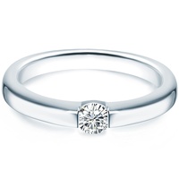 Tresor 1934 Damen-Ring/Verlobungsring/Spannring Sterling Silber Zirkonia (synth.), 28385812-54 silberfarben-kristallweiß + kristallweiß