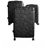 Almina Koffer-Set 3-tlg. schwarz/360° drehbar