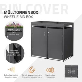 ML-Design Mülltonnenbox 264 x 80 x 124 cm anthrazit