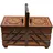 Dekohelden24 Hochwertiger Nähkasten, Nähkästchen aus Furnierholz mit 7 Fächern in Braun, L/B/H 42 x 20 x 21 cm