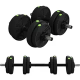 2-in-1 Hantel Set, 15 kg verstellbar Dumbbell Set mit 8 Hantelscheiben Schwarz