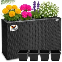 CASARIA Blumentopf 95 x 27 x 60 cm schwarz