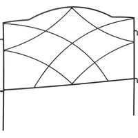 Relaxdays Beetzaun Metall, 6 Zaunelemente je HxB 46 x 61 cm, Garten Beeteinfassung zum Stecken, Zierzaun, Eisen, schwarz