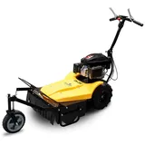 BAMATO Benzinrasenmäher GM-200, 55 cm Schnittbreite, Mulcher Mulchmäher, höhenverstellbarer Lenkholm gelb