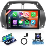 1G+32G Android Autoradio 2 Din für Toyota RAV4 2001-2006 mit Wireless Apple Carplay Android Auto Navi GPS WiFi 9 Zoll Autoradio mit Mirror Link Bluetooth FM/RDS/DAB+/USB/OBD2/DVR/SWC + Rückfahrkamera