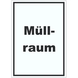 Müllraum Aufkleber mit Text Abfall Mülltrennung hochkant A7 (74x105mm)