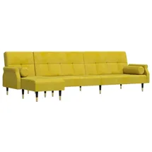vidaXL Schlafsofa in L-Form Gelb 271x140x70 cm Samt