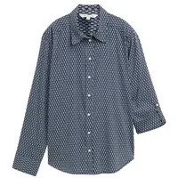 Tom Tailor Blusentop Bluse Gemustert - Regular Fit blau