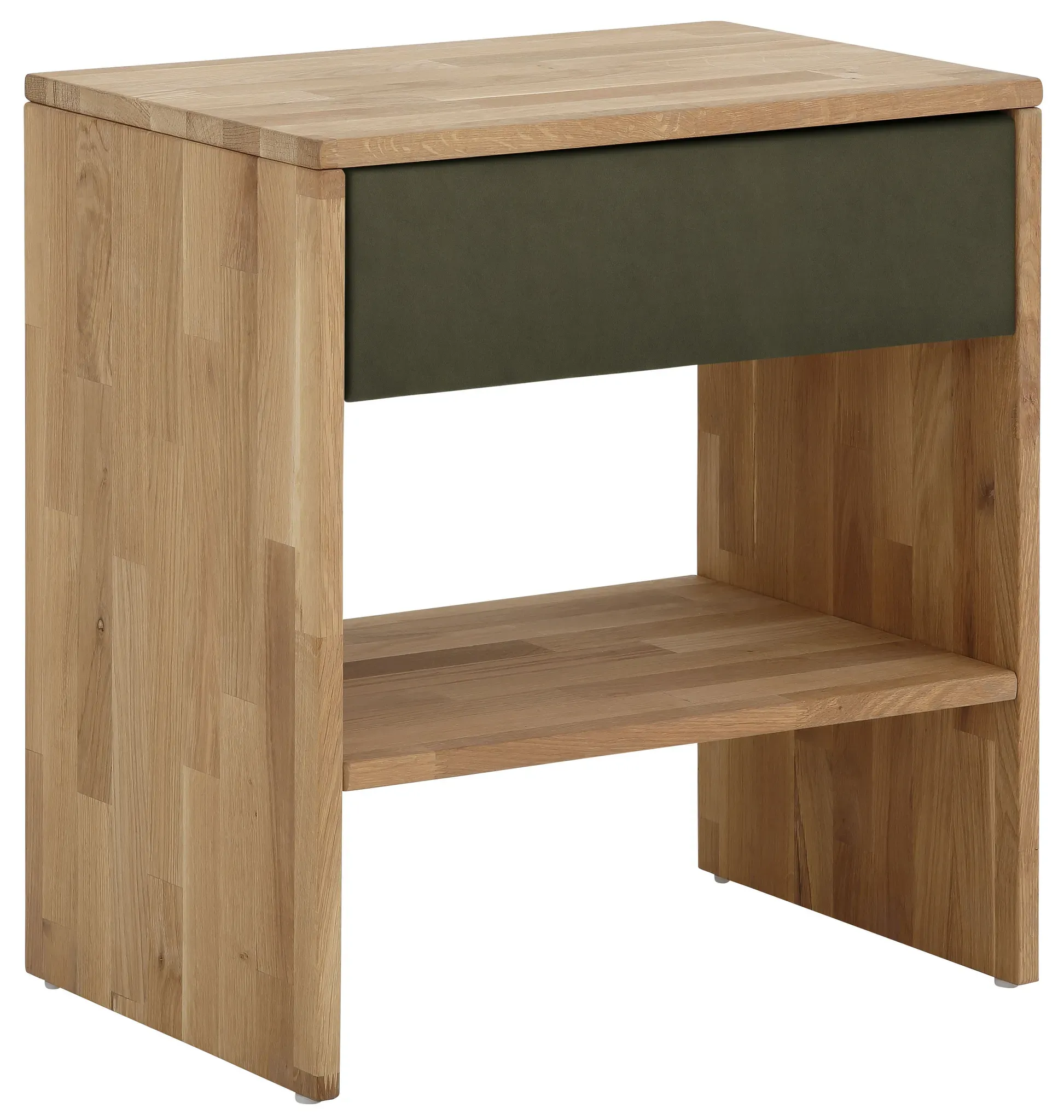 Nachttisch PLACES OF STYLE "Vinton", grün (oliv, natur, luxus, microfaser vintage), B:60cm H:65,5cm T:42cm, Tische