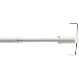 LIEDECO Scheibenstange, Ø 12 mm, 1-läufig, ausziehbar, ohne Bohren, geklemmt, Kunststoff, Metall weiß Ø 12 mm x 135 cm - 225 cm