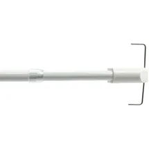 LIEDECO Scheibenstange, Ø 12 mm, 1-läufig, ausziehbar, ohne Bohren, geklemmt, Kunststoff, Metall weiß Ø 12 mm x 135 cm - 225 cm