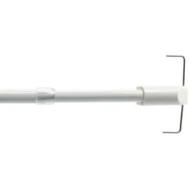 LIEDECO Scheibenstange, Ø 12 mm, 1-läufig, ausziehbar, ohne Bohren, geklemmt, Kunststoff, Metall weiß Ø 12 mm x 135 cm - 225 cm