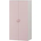[en.casa] Kinderkleiderschrank Sandnes 123 x 60 x 40 cm Holznachbildung weiß rosa