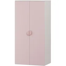 [en.casa] Kinderkleiderschrank Sandnes 123 x 60 x 40 cm Holznachbildung weiß rosa