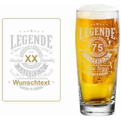 Willi Becher Bierglas Helles-Glas 0,5 Liter mit Eichung - Legende (personalisiert)