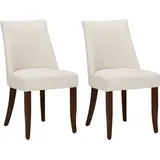 Stuhl – 2er-Set Esszimmerstühle – Seitliche Stühle aus Stoff mit Knopfheftung, Wohnzimmerstühle für Zuhause oder Küche – Beige - Colamy
