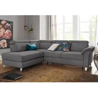 sit&more Ecksofa, inklusive Kopfteilverstellung, wahlweise mit Bettfunktion und Bettkasten, grau