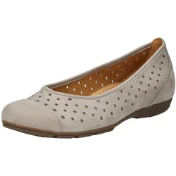 Ballerina GABOR "Gabor Ballerinas Nubukleder", Damen, Gr. 39, beige (leinen), Nubukleder, casual, Schuhe