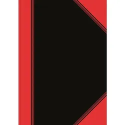 Bantex Bücher & Blöcke Notizbuch DIN A4 Liniert Rückendrahtheftung Rot, Schwarz 96 Blatt